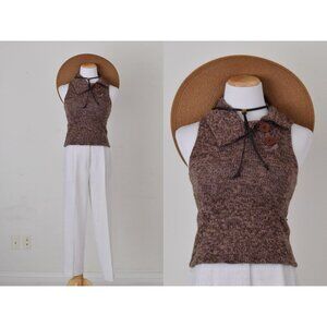 Vintage '90s Collared Variegated Knit‎ Top